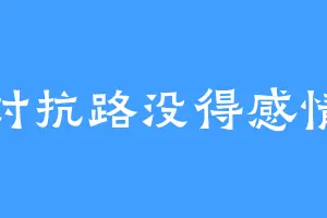 对抗路没得感情