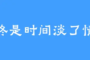 终是时间淡了情