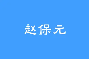 赵保元