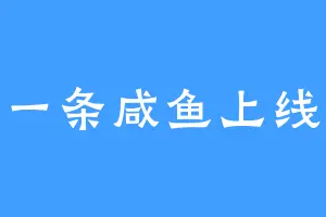一条咸鱼上线