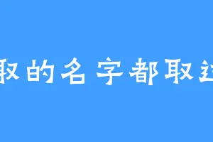 要取的名字都取过了