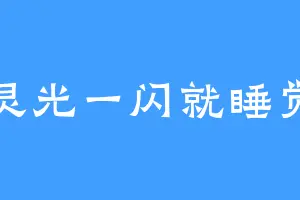 灵光一闪就睡觉