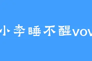 小李睡不醒vov