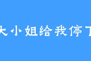 大小姐给我停下