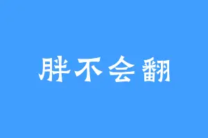 胖不会翻