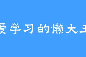 爱学习的懒大王