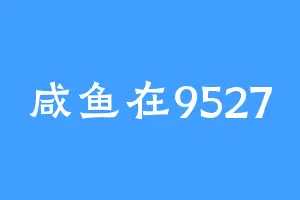 咸鱼在9527