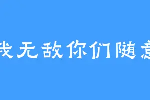 我无敌你们随意