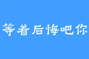 等着后悔吧你