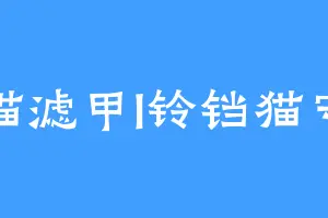 马猫滤甲l铃铛猫守右