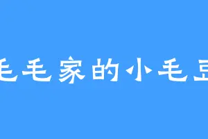 毛毛家的小毛豆