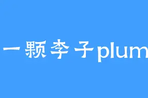 一颗李子plum