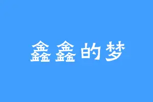 鑫鑫的梦