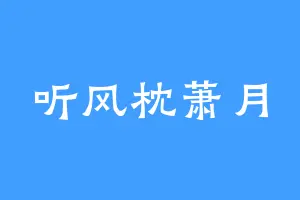 听风枕萧月