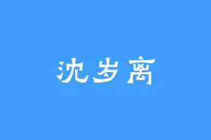 沈岁离