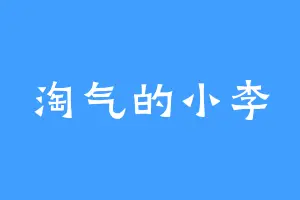 淘气的小李