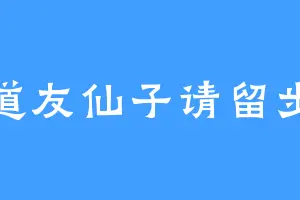 道友仙子请留步