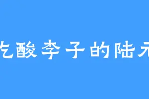 爱吃酸李子的陆元德