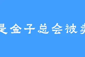 是金子总会被卖